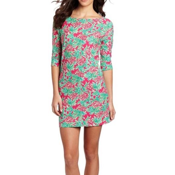 Lillly Pulitzer Cassie Spike The Punch Dress Womens S Pink Green - Picture 1 of 6